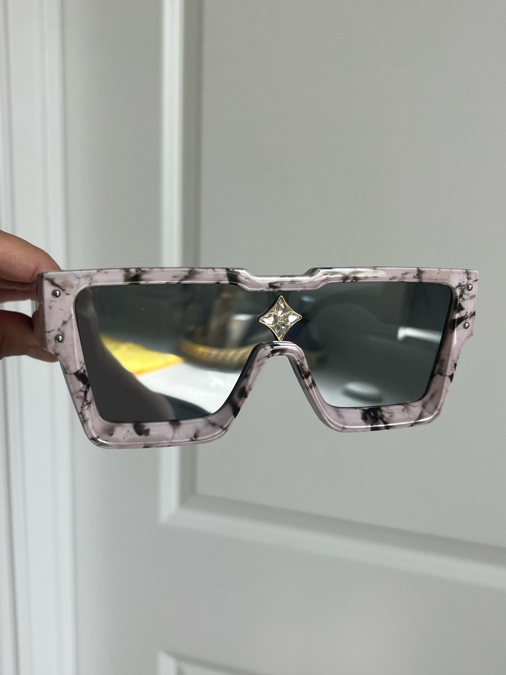 Marble Square Shield Sunglasses